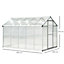 Outsunny 10x6ft Aluminium Greenhouse with/ Door Window Galvanized Base PC Panel