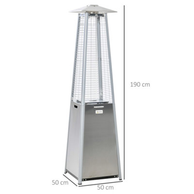 Outsunny 11.2KW Outdoor Patio Gas Heater Stainless Steel