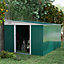 Outsunny 11.3x9.2ft Steel Garden Storage Shed w/ Sliding Doors & 2 Vents, Green