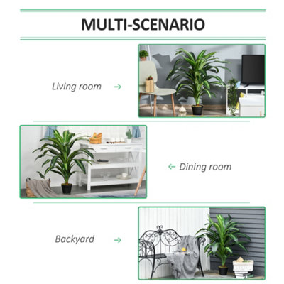 Outsunny 110cm/3.6FT Artificial Dracaena Plant Fake Tree Potted Home Office - 5