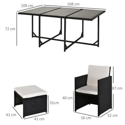 Outsunny 11pc rattan garden furniture sale