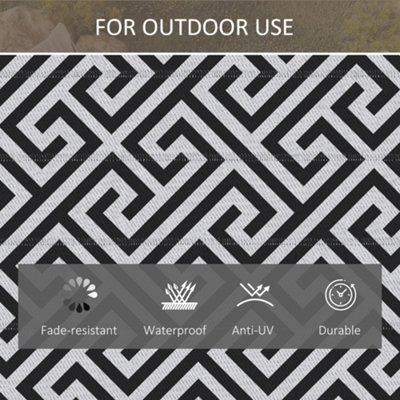 Outsunny 121x182cm Reversible Outdoor Rug Portable Plastic Straw RV Camping Mat - 5