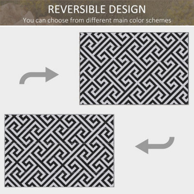 Outsunny 121x182cm Reversible Outdoor Rug Portable Plastic Straw RV Camping Mat - 6