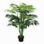 Outsunny 125cm/4FT Artificial Palm Plant Decorative Tree w/18 Leaves Nursery Pot