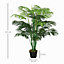 Outsunny 125cm/4FT Artificial Palm Plant Decorative Tree w/18 Leaves Nursery Pot