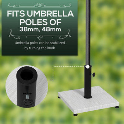 Outsunny 12kg Garden Parasol Base w/ Adjustable Foot Concrete Umbrella Stand