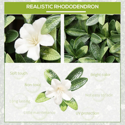 Outsunny 12PCS Artificial Boxwood Panel Faux Rhododendron Greenery Backdrop