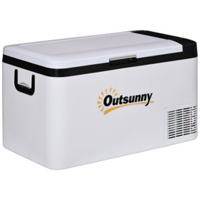 Outsunny 12V Portable Car Refrigerator w/ Inner LED Light Indoor Outdoor, 25L