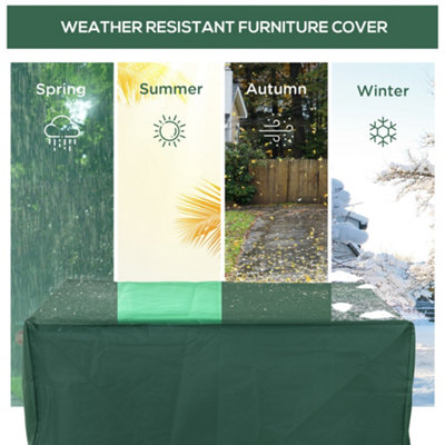 Outsunny 135x135x75cm  UV Rain Protective Cover For Garden Patio Wicker Rattan