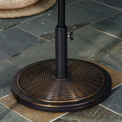 Outsunny 13kg Cement Parasol Base Stand Fits 35mm/38mm/48mm Poles, Black