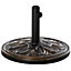 Outsunny 13KG Round Parasol Base Heavy Duty Cement Stand Umbrella Holder Bronze