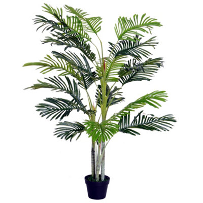 Outsunny 150cm(5ft) Palm Tree Artificial Faux Decor Green Plant Home Office