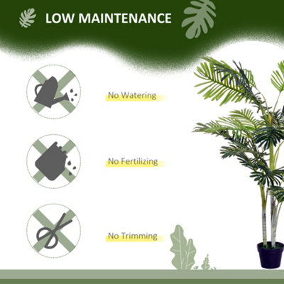 Outsunny 150cm(5ft) Palm Tree Artificial Faux Decor Green Plant Home Office - 6
