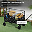 Outsunny 180L Folding Garden Trolley Wagon Cart w/ Extendable Side Walls, Black