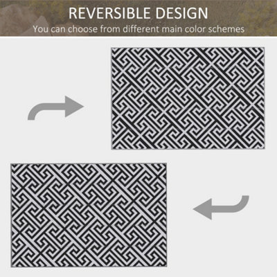 Outsunny 182x274cm Reversible Outdoor Rug Portable Plastic Straw RV Camping Mat - 6