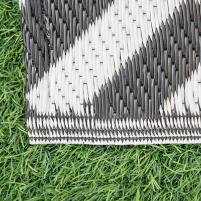 Outsunny 182x274cm Reversible Outdoor Rug Portable Plastic Straw RV Camping Mat - 9