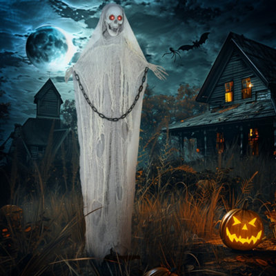 Xuhal 12 occhi luminosi a LED per Halloween, per maschera, cosplay, scheletro, con scatola per batteria, luce rossa da 61 cm, batteria non inclusa