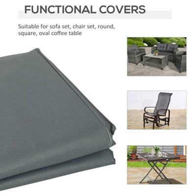 Outsunny 190x72x76cm Rectangular Patio Furniture Cover for Chairs 600D Oxford