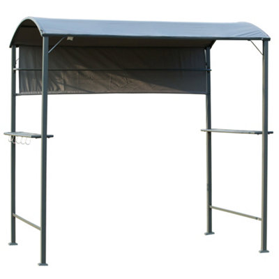 Outsunny 2.2 x 1.4m Outdoor Metal Smoking BBQ Gazebo - 4