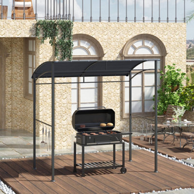 Outsunny 2.2 x 1.5 m BBQ Gazebo Tent Sun Shade with Canopy, Grey
