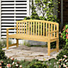 Outsunny 2-3 Person Garden Bench Wooden Outdoor Furniture with Armrest Orange