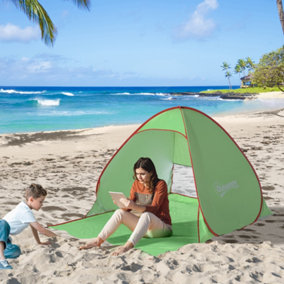 Outsunny 2-3 Person Pop up Tent Instant Camping Tent Sun Shade Shelter, Green