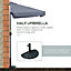 Outsunny 2.3m Half Round Parasol Garden Sun Umbrella Metal Crank Grey