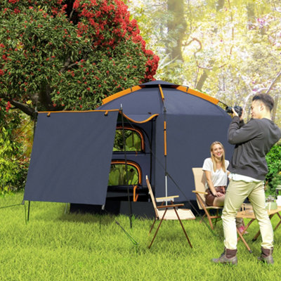 Outsunny 2-4 Person Tent, Instant Pop Up Camping Tent, Dark Grey