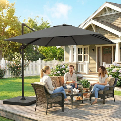 automatic patio umbrella Bluu Automatic Market Umbrella