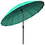 Outsunny 2.4m Round Curved Adjustable Parasol Outdoor Metal Pole Green