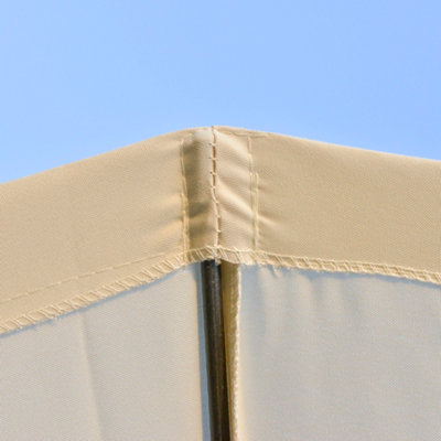 Outsunny 2.4m Round Curved Adjustable Parasol Outdoor Metal Pole Off-White - 8