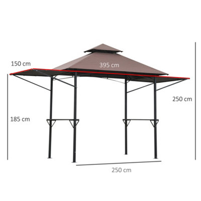 Outsunny 2.5 x 1.5m BBQ Tent Camping Picnic Gazebo Marquee Shelter Portable - 3