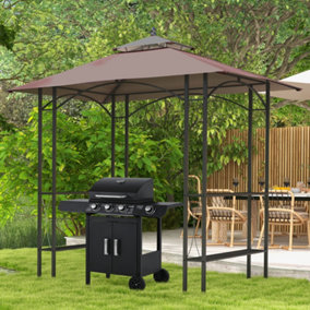 Outsunny 2.5 x 1.5m BBQ Tent Canopy Patio Outdoor Gazebo Coffee