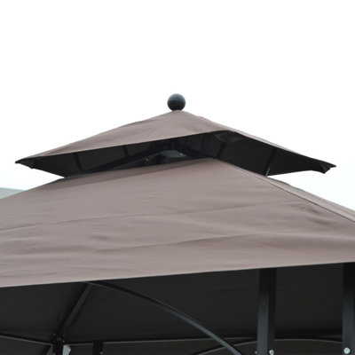 Outsunny 2.5 x 1.5m BBQ Tent Canopy Patio Outdoor Gazebo Coffee - 9