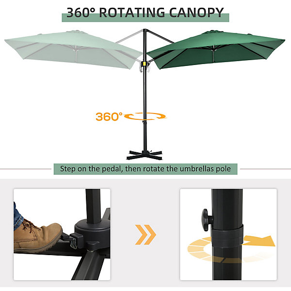 Outsunny 2.5 x 2.5m Patio Offset Parasol Umbrella Cantilever Outsunny 2.5 x 2.5m Patio Offset Parasol Umbrella Cantilever