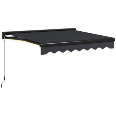 Outsunny 2.5 x 2m Electric Awning with LED Light, Sun Canopies for Patio