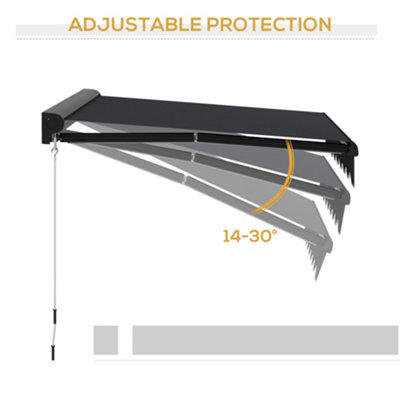 Outsunny 2.5 x 2m Electric Awning with LED Light, Sun Canopies for Patio