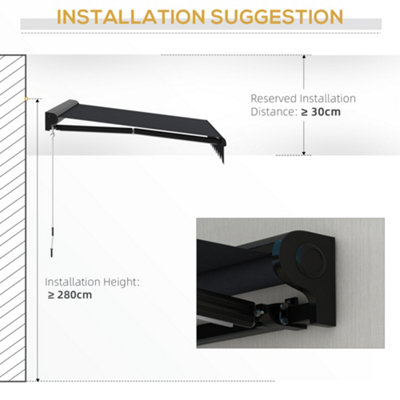 Outsunny 2.5 x 2m Electric Awning with LED Light, Sun Canopies for Patio