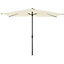 Outsunny 2.58m Aluminium Garden Parasol Sun Umbrella Angled Canopy Beige
