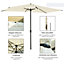 Outsunny 2.58m Aluminium Garden Parasol Sun Umbrella Angled Canopy Beige