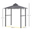 Outsunny 2.5M (8ft) New Double-Tier BBQ Gazebo Grill Grey