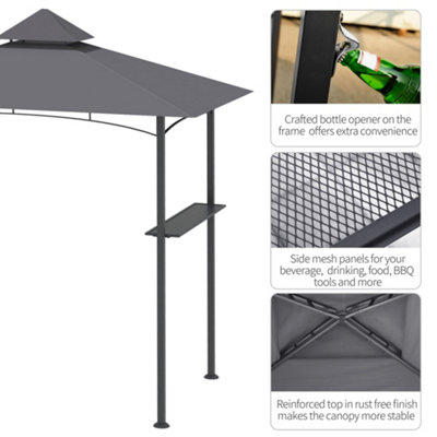 Outsunny 2.5M (8ft) New Double-Tier BBQ Gazebo Grill Grey - 7