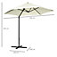 Outsunny 2.5M Offset Roma Patio Umbrella Rotation and Base, Beige