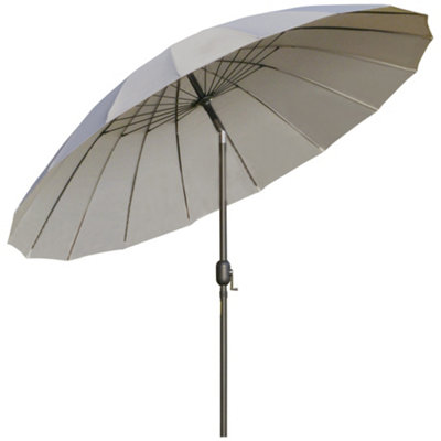Outsunny 2.5m Round Curved Adjustable Parasol Sun Umbrella Metal Pole Grey - 3