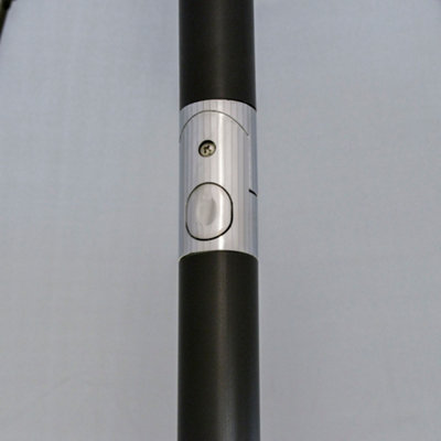 Outsunny 2.5m Round Curved Adjustable Parasol Sun Umbrella Metal Pole Grey - 8