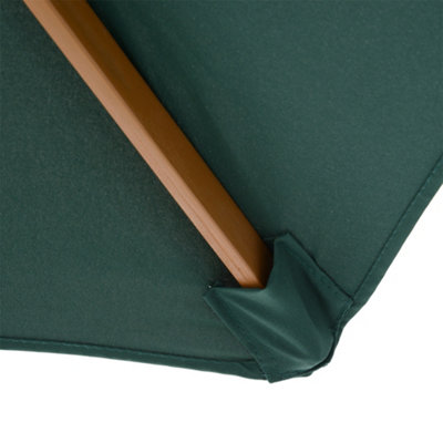 Outsunny 2.5m Wood Garden Parasol Sun Shade Patio Outdoor Wooden Umbrella Canopy Patio - 9