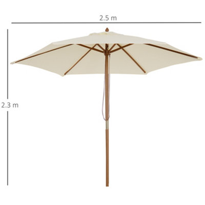 7'x6' Wooden Umbrella factory (Frame, Pole and Canopy/ Ready to be Used)