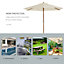 Outsunny 2.5m Wood Garden Parasol Sun Shade Patio Outdoor Wooden Umbrella
