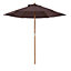 Outsunny 2.5m Wooden Garden Parasol Sun Shade Patio Outdoor Wooden Umbrella Canopy