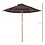 Outsunny 2.5m Wooden Garden Parasol Sun Shade Patio Outdoor Wooden Umbrella Canopy